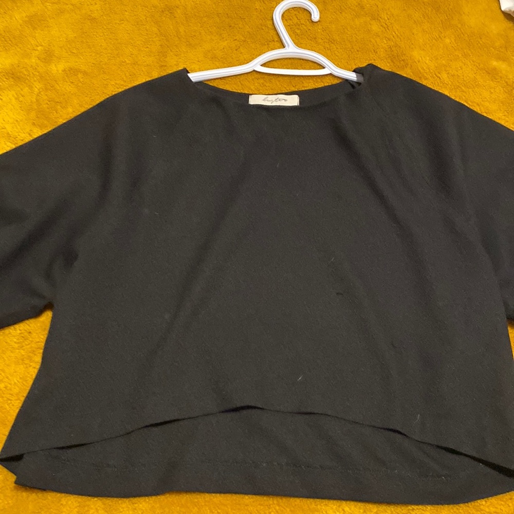 Crop top short sleeve dress shirt